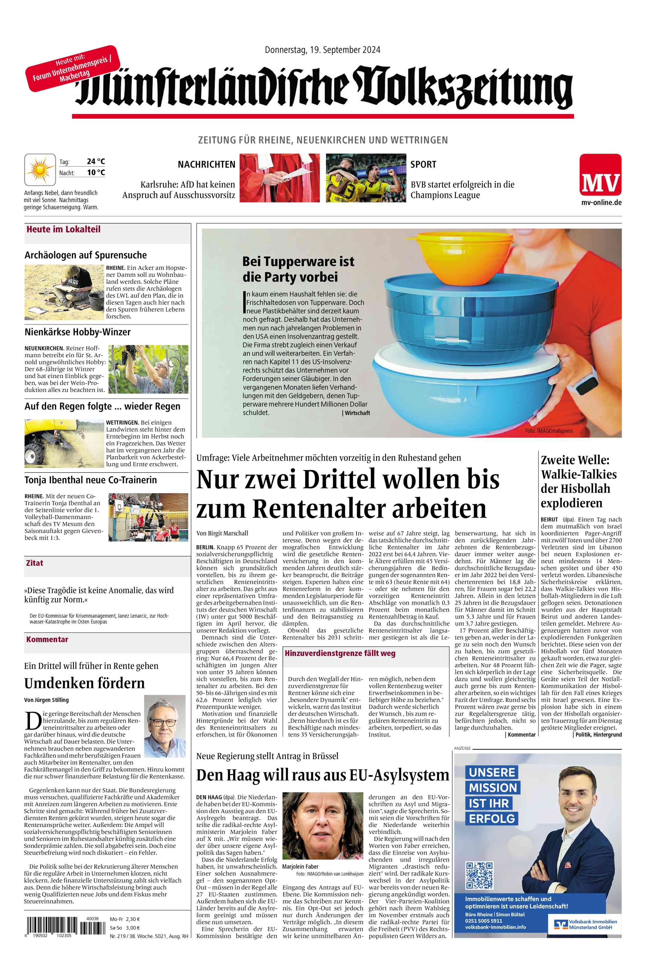 Ausgabe vom 19.09.2024