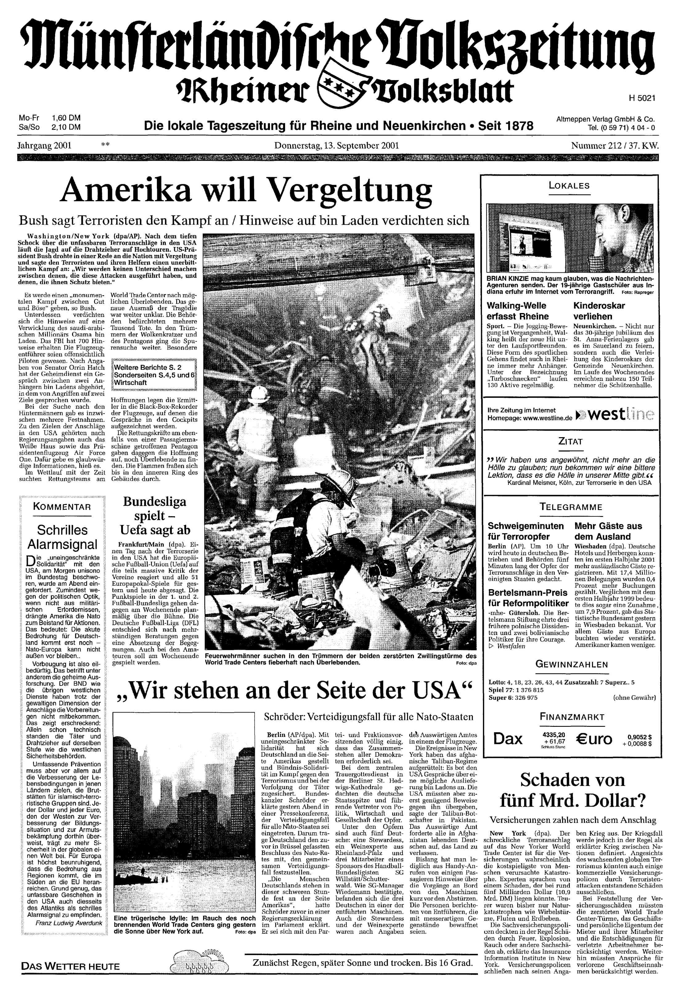 Ausgabe vom 13.09.2001